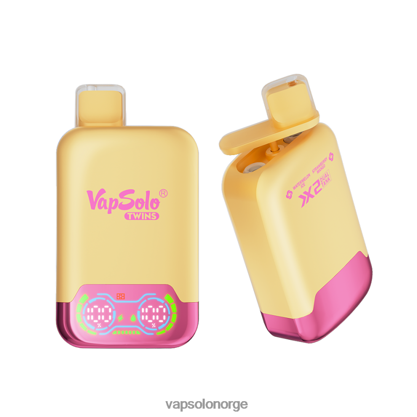 VapSolo Oslo - VapSolo TWINS engangs vape D6D2ZT35 vannmelon is og jordbær mango