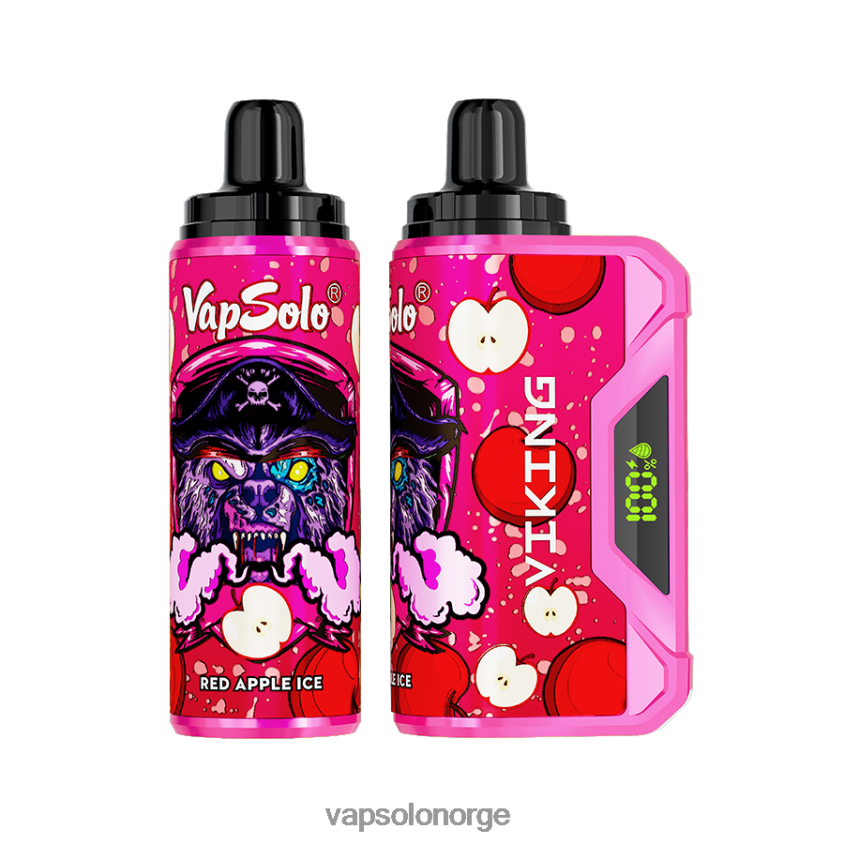 VapSolo Nikotin - VapSolo VIKING engangs vape D6D2ZT42 rød epleis