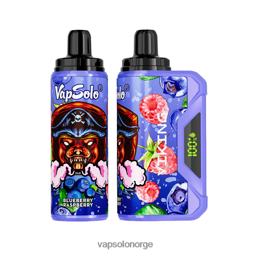 VapSolo Oslo - VapSolo VIKING engangs vape D6D2ZT38 blåbær bringebær