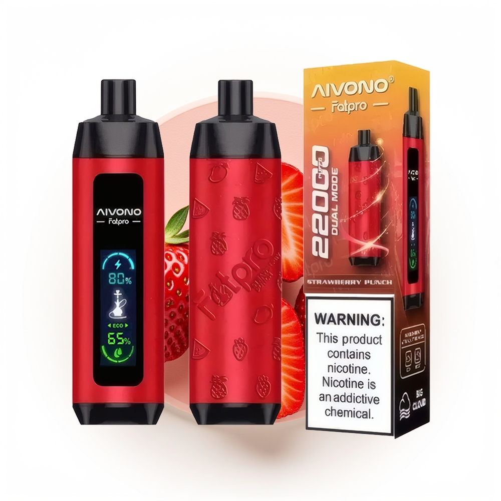 Aivono Aim Fatpro 22000 Jordbær Punch med 28ml E-væske