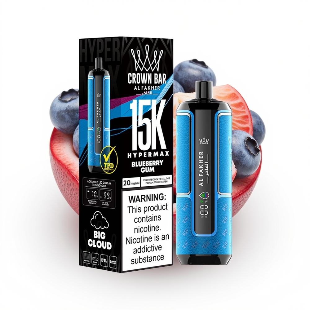 Al Fakher Crown Bar 15K Hypermax Blåbærtygge 22ml