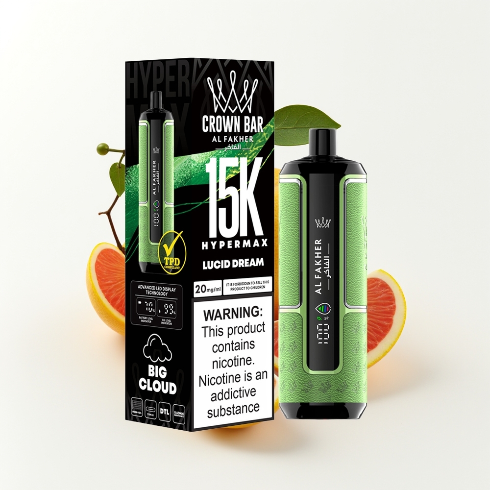 Al Fakher Crown Bar 15K Hypermax Klart Drøm Kompakt