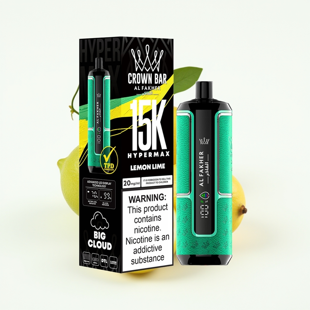 Al Fakher Crown Bar 15K Hypermax Lime Lime Hyperportabel