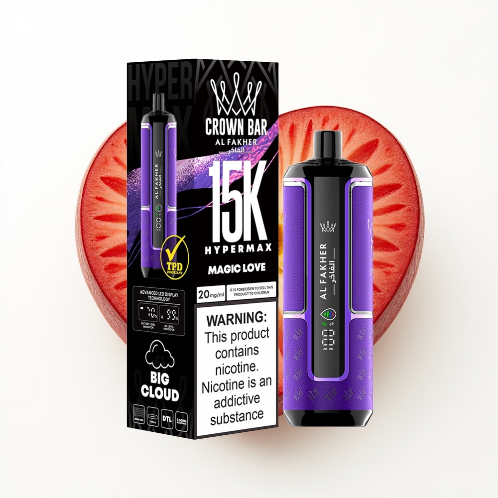 Al Fakher Crown Bar 15K Hypermax Magisk Kjærlighet Type-C Lading