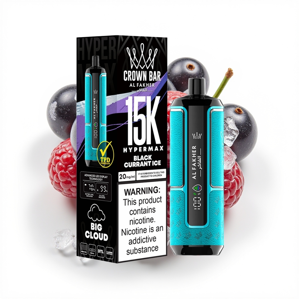 Al Fakher Crown Bar 15K Hypermax Solbær Is 22ml