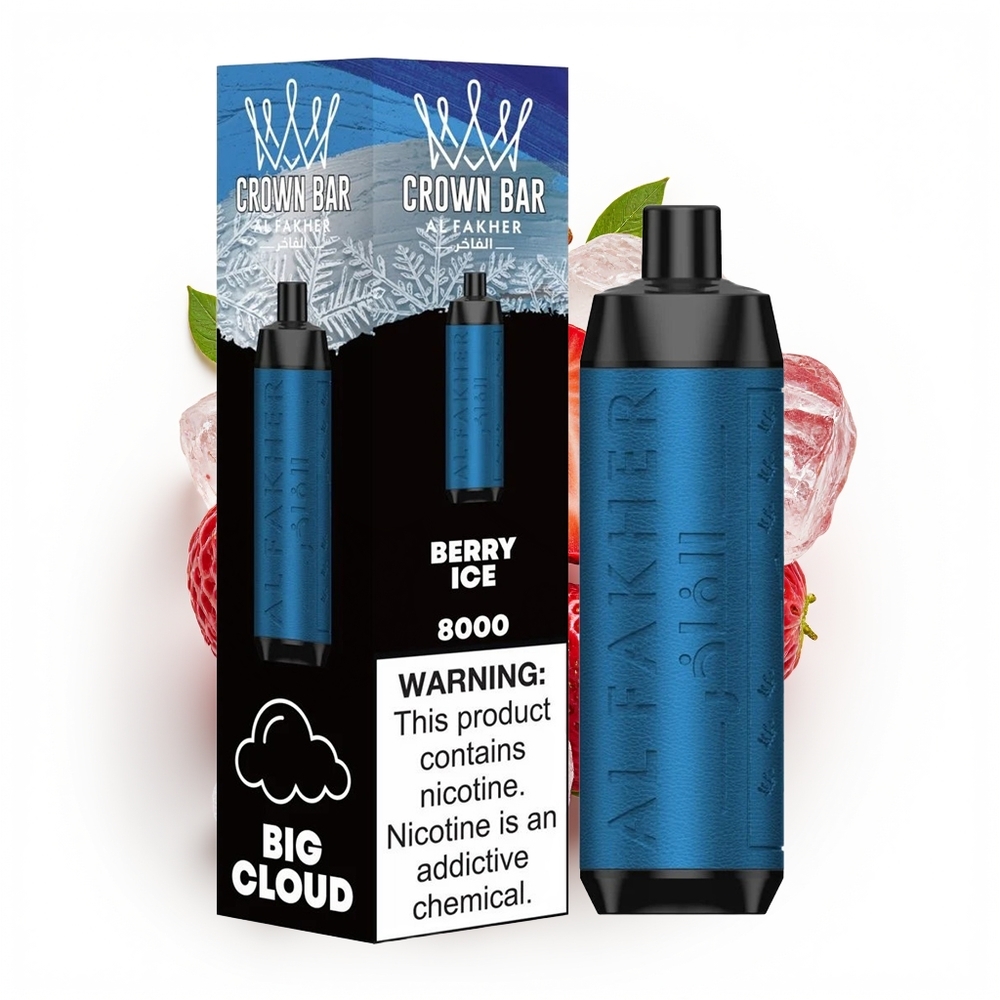 Al Fakher Crown Bar 8000 Crystal Bær Is med Type-C-lading