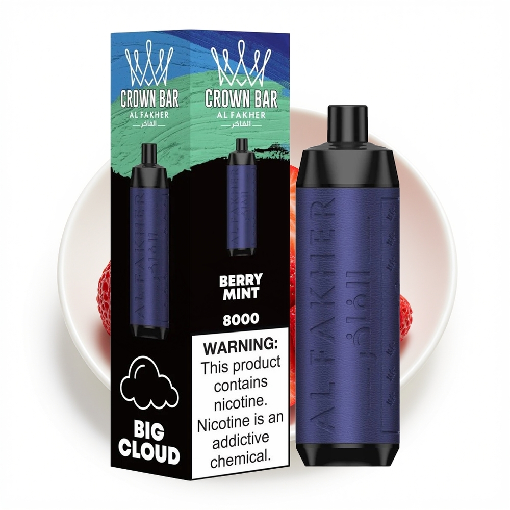 Al Fakher Crown Bar 8000 Crystal Bærmynt 600mAh