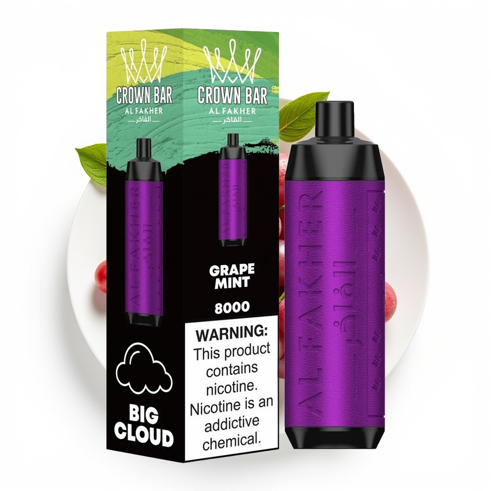 Al Fakher Crown Bar 8000 Crystal Drue Mynte Type-C