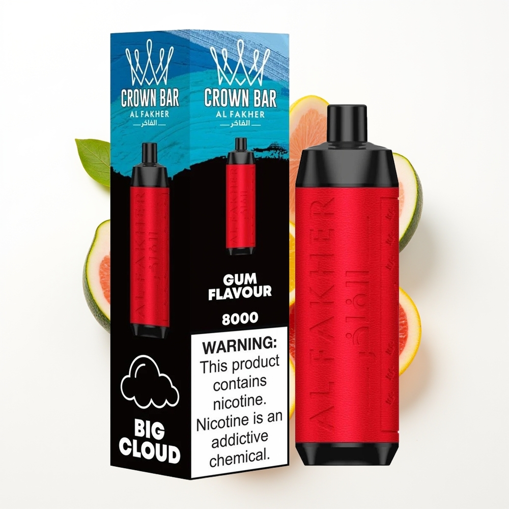 Al Fakher Crown Bar 8000 Crystal Gum Smak 8000 Pust