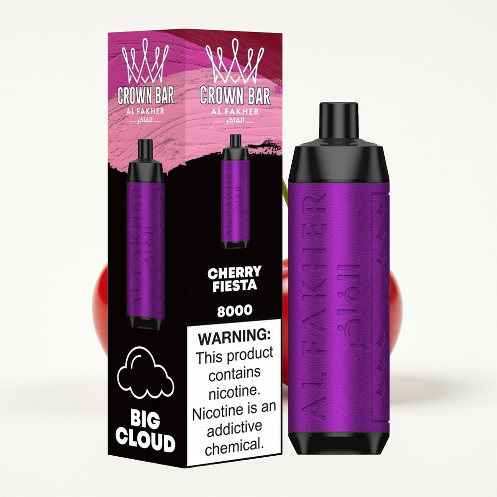 Al Fakher Crown Bar 8000 Crystal Kirsebær Fest 600mAh