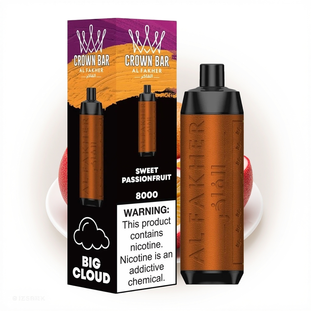 Al Fakher Crown Bar 8000 Crystal Søt Passionsfrukt 600mAh