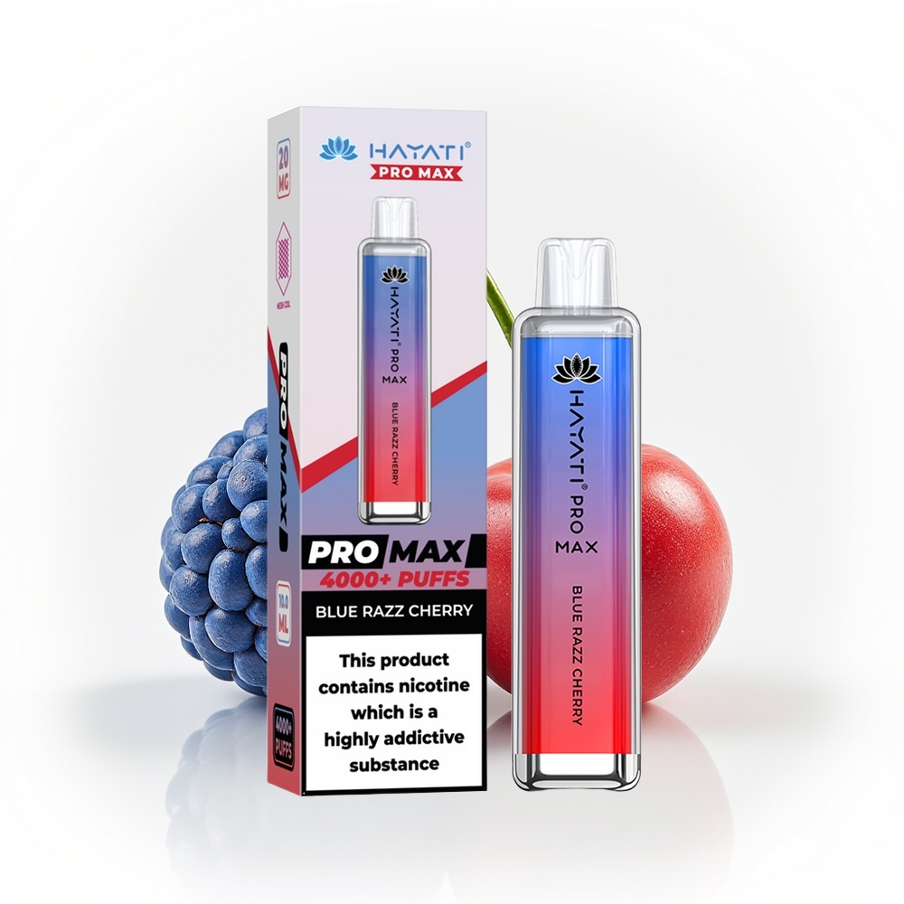 Hayati Pro Max 4000 Blå Bringebær Kirsebær 1400mAh