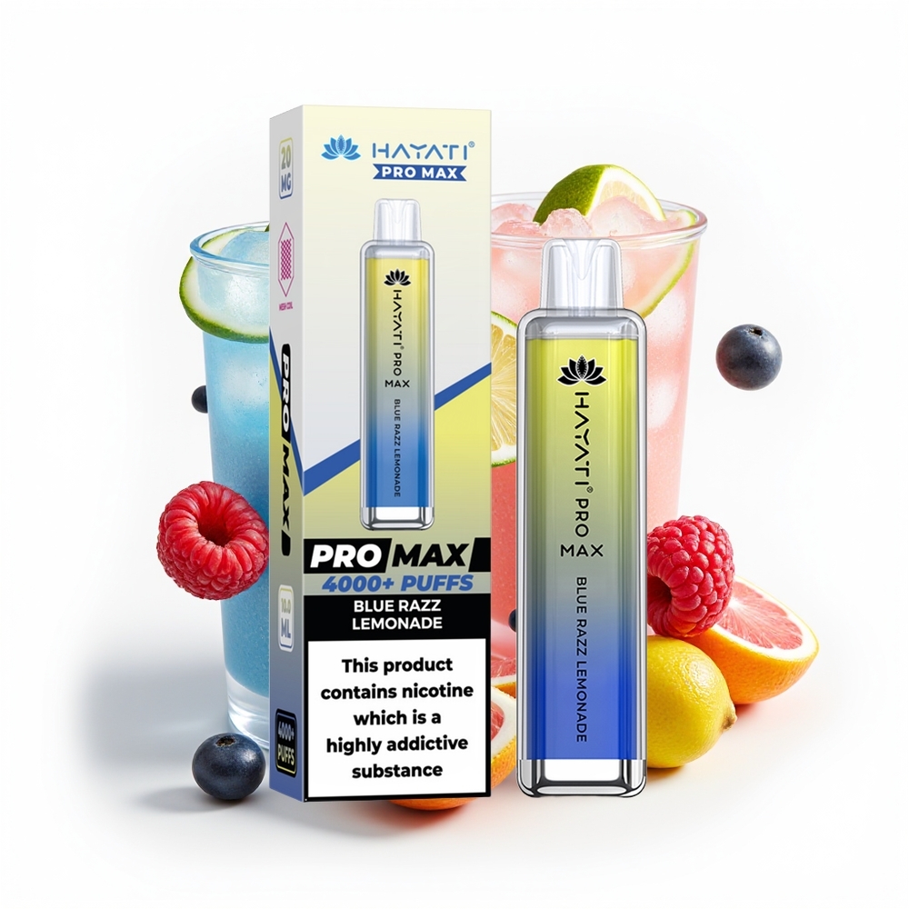 Hayati Pro Max 4000 Blå Bringebær Lemonade 1400mAh