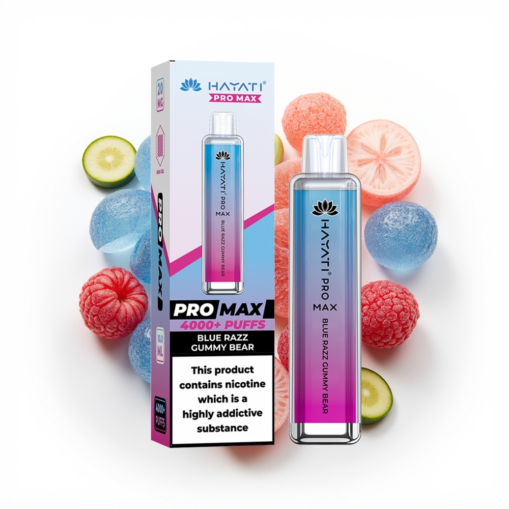 Hayati Pro Max 4000 Blå Razz Gummy Bjørn Med 1400mAh Batteri