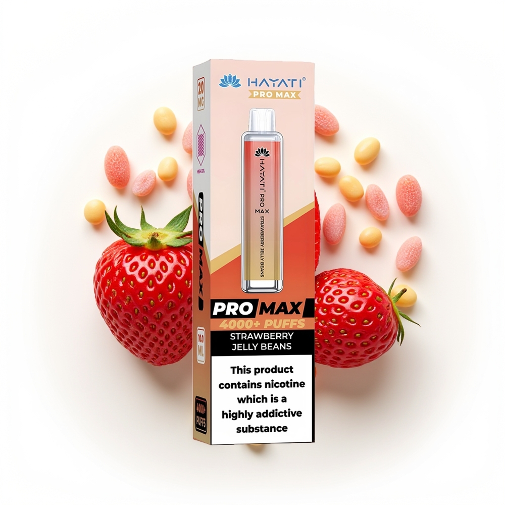 Hayati Pro Max 4000 Jordbærsjellybønner med Kristallutseende