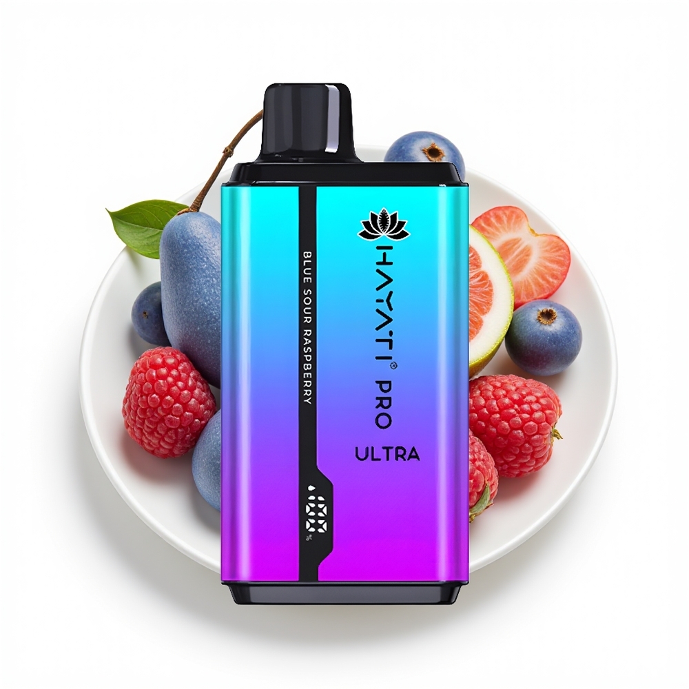 Hayati Pro Ultra 15000 Blå Sure Bringebær 850mAh