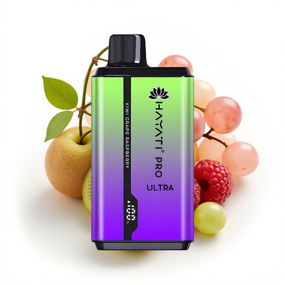 Hayati Pro Ultra 15000 Kiwi Druer Bringebær 850mAh