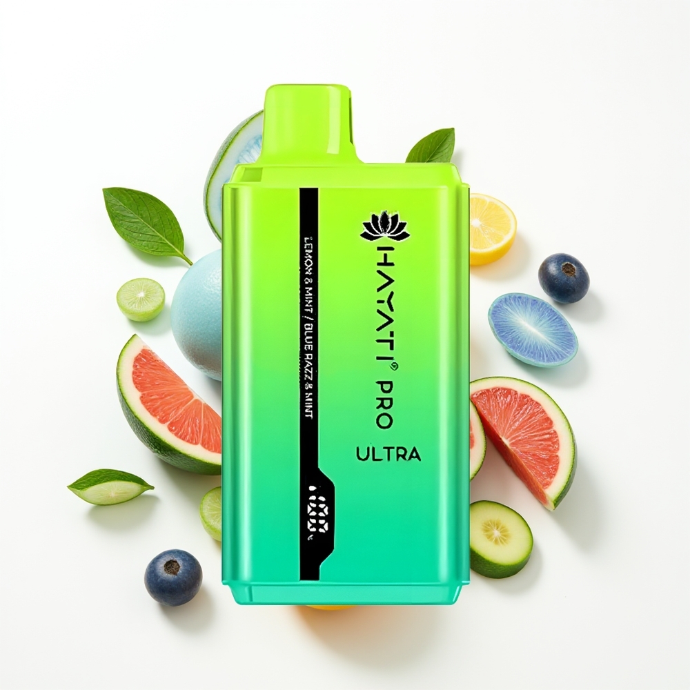 Hayati Pro Ultra 15000 Sitron & Mynte Blå Bringebær & Mynte 850mAh