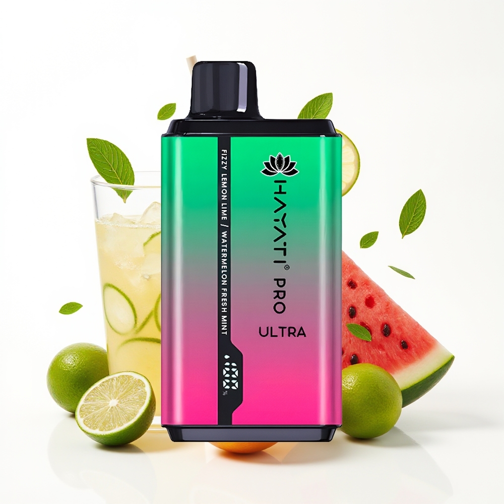 Hayati Pro Ultra 15000 Sprudlende Sitron & Lime Vannmelon Frisk Mynte 49 Smaker