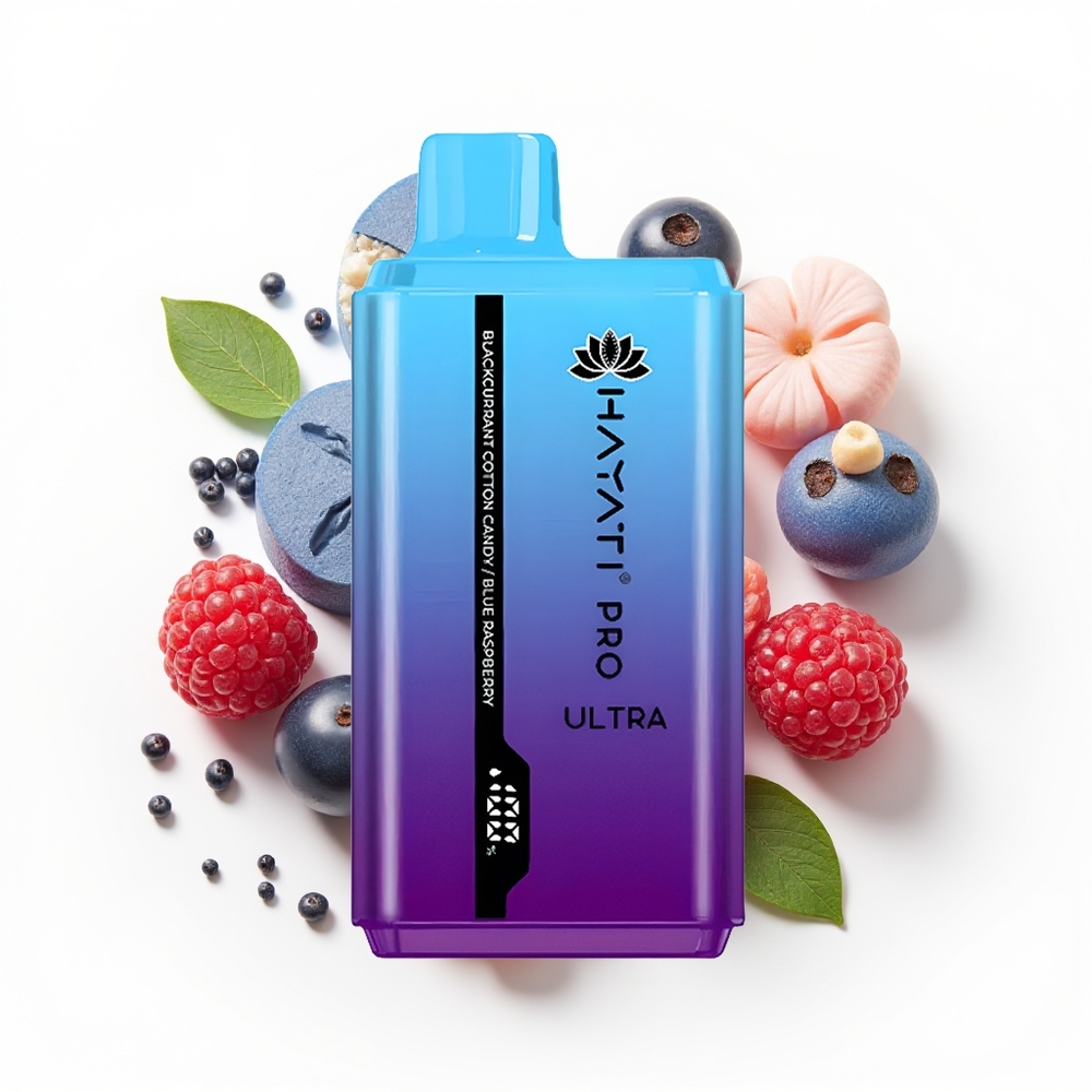 Hayati Pro Ultra 15000 Svartrips Bomullssukkert Blå Bringebær 12ml