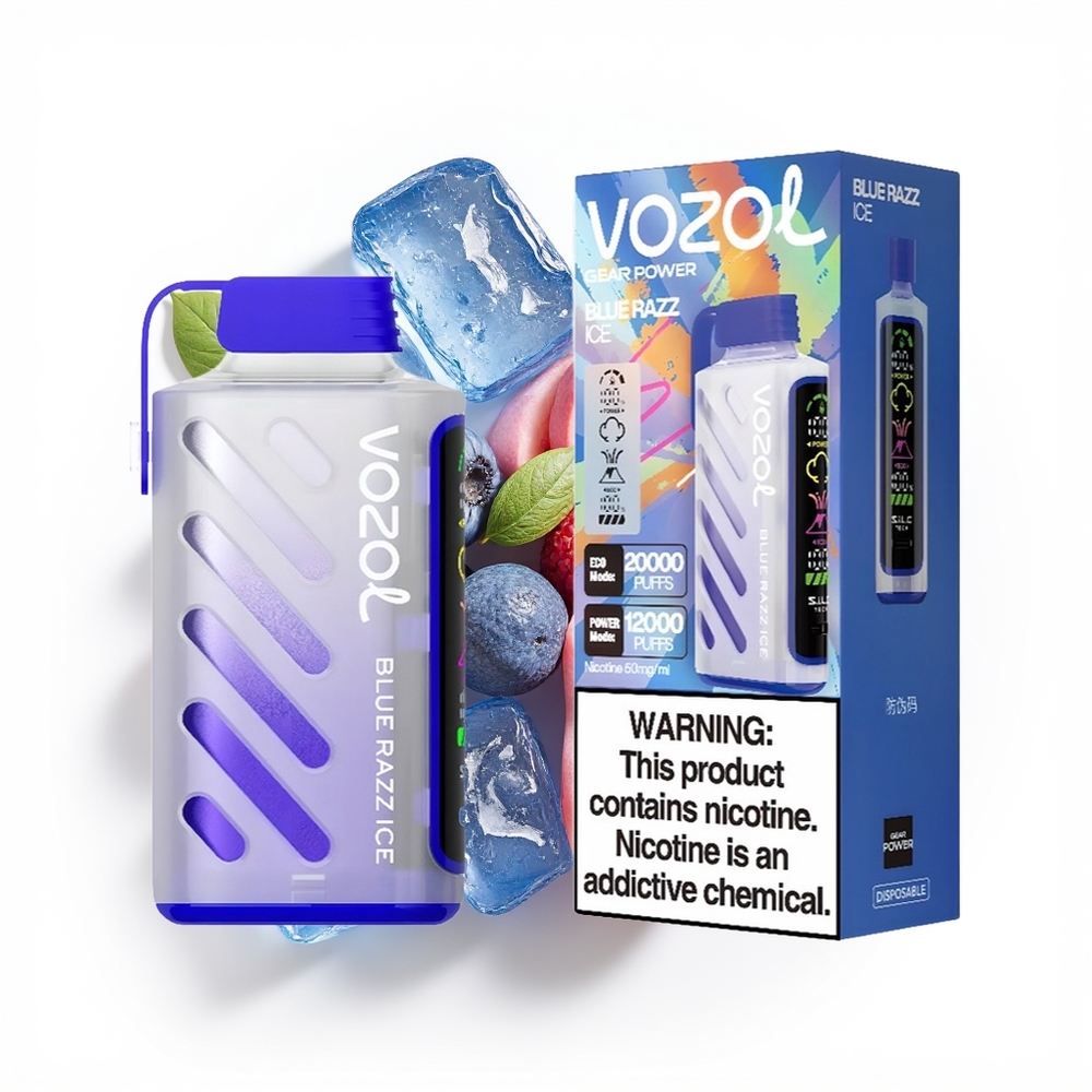 VOZOL Gear Power 20000 Blå Bringebær Is med Dual Mesh Coil