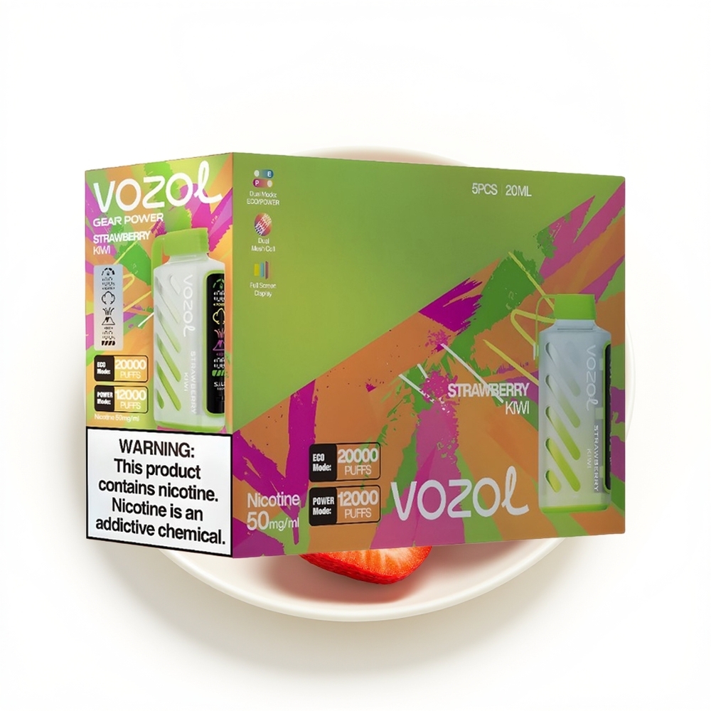 VOZOL Gear Power 20000 Jordbær Kiwi Dual Mesh Coil