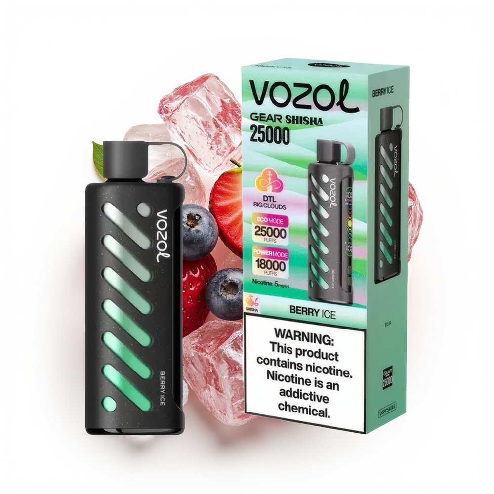 VOZOL Gear Shisha 25000 Bæris (Is) med 30 Smaker