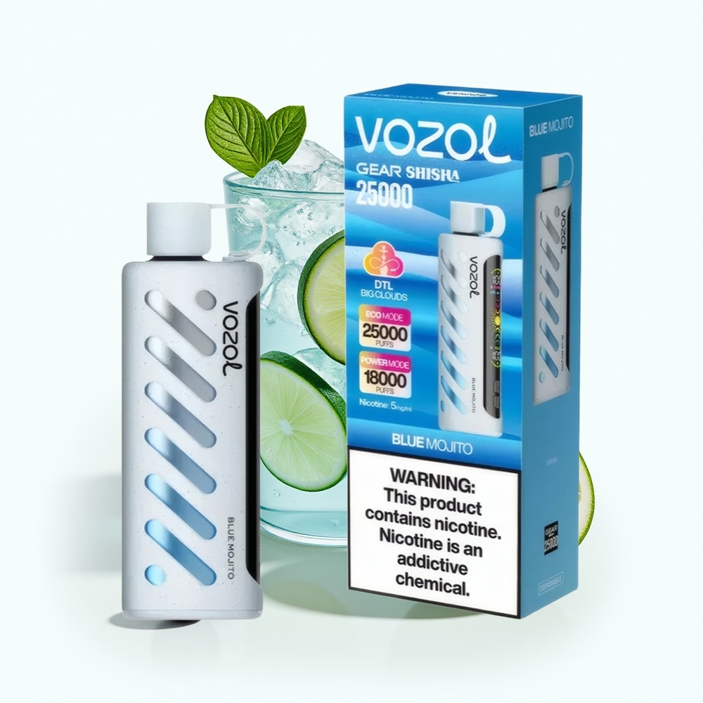 VOZOL Gear Shisha 25000 Blå Mojito med Dual Mesh