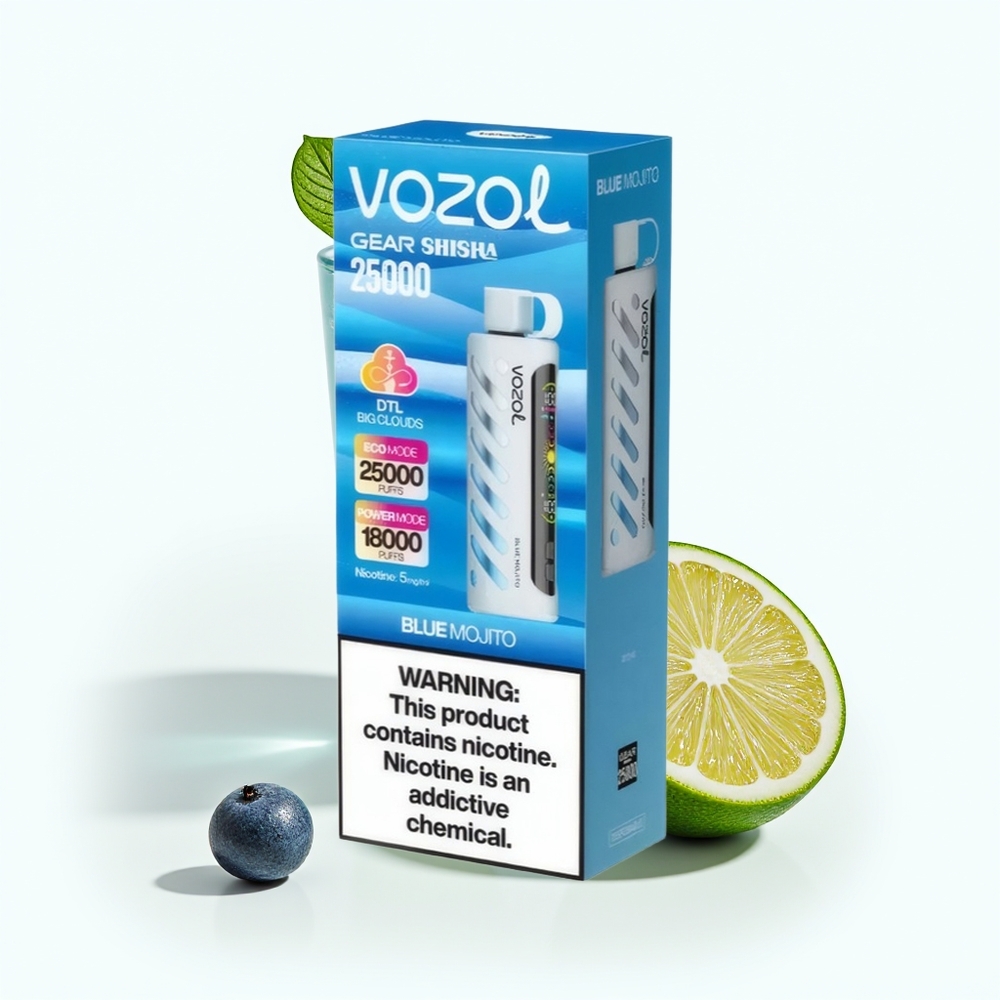 VOZOL Gear Shisha 25000 Blå Mojito med Dual Mesh