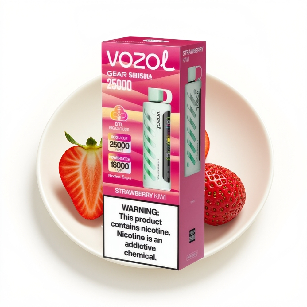 VOZOL Gear Shisha 25000 Jordbær Kiwi Dual Mesh