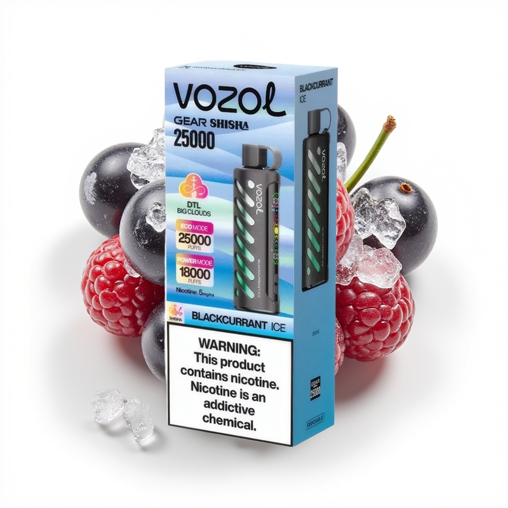 VOZOL Gear Shisha 25000 Svartrips Is med Dual Mesh Dual Modes
